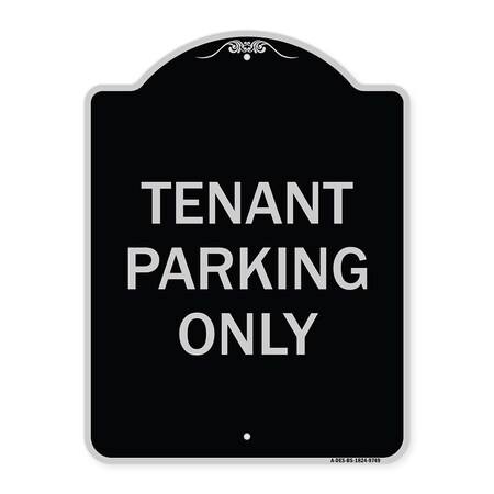 Designer Series-Tenant Parking Only, Black & Silver Heavy-Gauge Aluminum